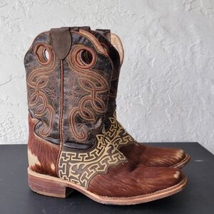 EL General Womens Brown Cowboy Boots Size 8.5 Y2K Leather
